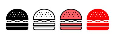 Burger ikon vektör illüstrasyonu. Hamburger ve sembol. hamburger