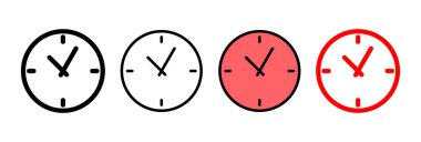 Saat simgesi vektör illüstrasyonu. Zaman işareti ve sembol. saat simgesi