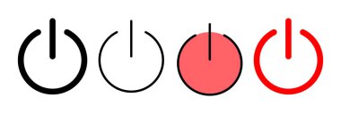 Güç ikonu vektör illüstrasyonu. Güç Anahtarı işareti ve sembolü. Elektrik gücü.