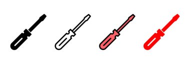 Tornavida ikonu vektör çizimi. araç işareti ve sembol