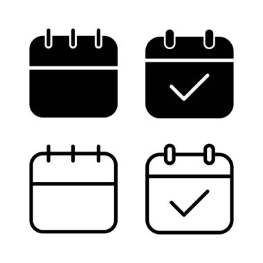 Takvim simgesi vektör illüstrasyonu. Takvim işareti ve sembol. Simge simgesini ayarla