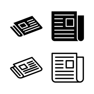 Gazete ikonu vektör illüstrasyonu. Haber kağıdı işareti ve sembolize