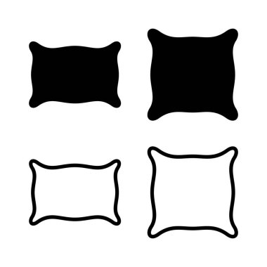 Yastık simgesi vektör çizimi. Yastık işareti ve sembol. Rahat yumuşacık yastık.