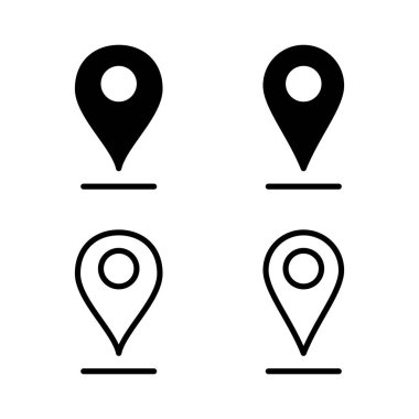 Pin simgesi vektör illüstrasyonu. Yer işareti ve sembol. hedef simgesi. harita iğnesi