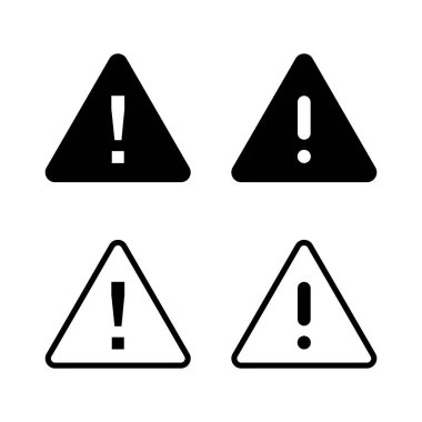 Tehlike ikonu vektör çizimi. Dikkat işareti ve sembol. Tehlike uyarısı işareti