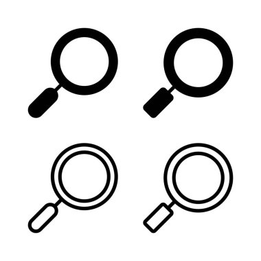 Arama simgesi vektör illüstrasyonu. Büyüteç işareti ve sembolü ara