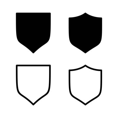Kalkan simgesi vektör illüstrasyonu. Koruma ikonu. Güvenlik işareti ve sembol