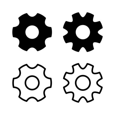 Simge vektör illüstrasyonu ayarlanıyor. İşaret ayarları ve sembol. Vites İşareti