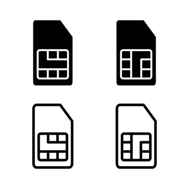 Sim kart simgesi vektör illüstrasyonu. çift sim kart işareti ve sembol