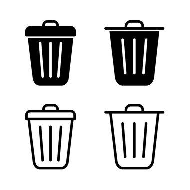 Çöp ikonu vektör illüstrasyonu. Çöp kutusu simgesi. İşareti ve sembolü sil.