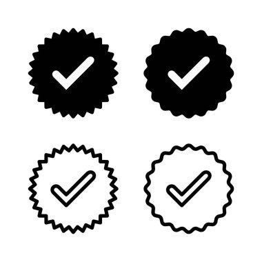 Doğrulanmış ikon vektör illüstrasyonu. Doğrulama işareti. onaylanmış işaret ve sembol