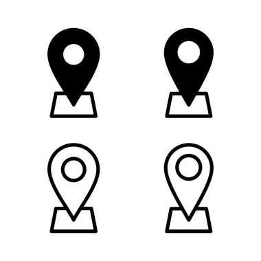 Adres simgesi vektör illüstrasyonu. Ev işareti ve sembol. nokta