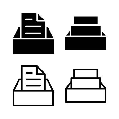 Dizin simgesi illüstrasyonunu arşivle. Belge vektör simgesi. Depolama simgesini arşivle.