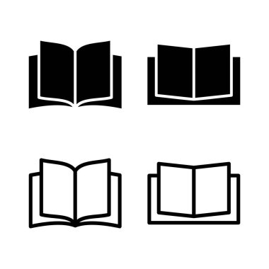 Kitap ikonu vektör çizimi. Açık kitap işareti ve sembol. Kitap simgesi