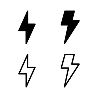 Şimşek simgesi vektör illüstrasyonu. Elektrik işareti ve sembol. Güç simgesi. enerji işareti