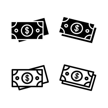 Para ikonu vektör illüstrasyonu. Para işareti ve sembol