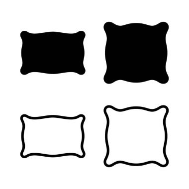 Yastık simgesi vektör çizimi. Yastık işareti ve sembol. Rahat yumuşacık yastık.