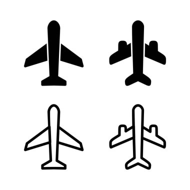 Düzlem ikonu vektör illüstrasyonu. Uçak işareti ve sembol. Uçuş taşıma sembolü. Seyahat işareti. uçak.