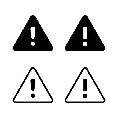 Tehlike ikonu vektör çizimi. Dikkat işareti ve sembol. Tehlike uyarısı işareti