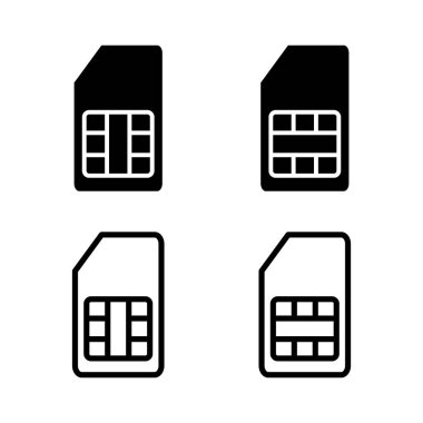 Sim kart simgesi vektör illüstrasyonu. çift sim kart işareti ve sembol