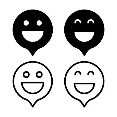 Gülümse ikon vektör illüstrasyonu. Gülümseme simgesi. Geribildirim işareti ve sembol