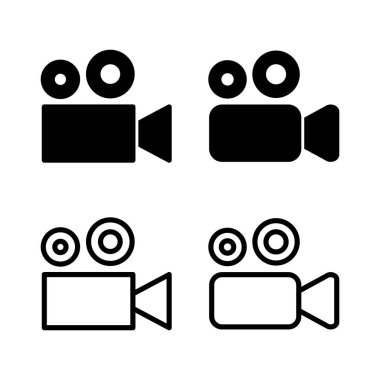 Video ikonu vektör illüstrasyonu. Video kamera işareti ve sembol. Film tabelası. Sinema