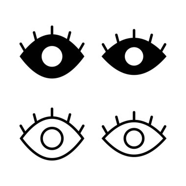 Göz ikonu vektör illüstrasyonu. Göz işareti ve sembol. Bak ve Görüş simgesi. 