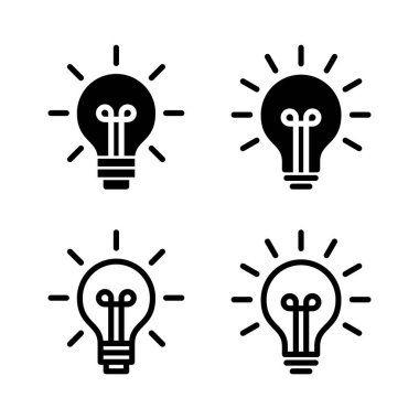 Lamba ikonu vektör illüstrasyonu. Ampul işareti ve sembol. fikir sembolü.