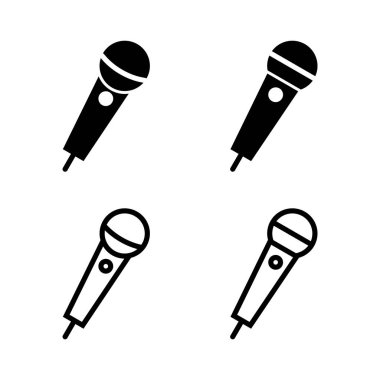 Mikrofon ikonu vektör çizimi. Karaoke işareti ve sembol