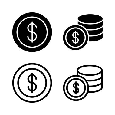 Para ikonu vektör illüstrasyonu. Para işareti ve sembol