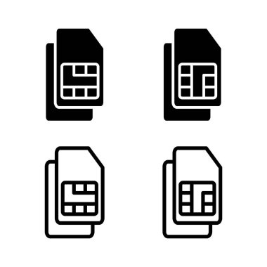 Sim kart simgesi vektör illüstrasyonu. çift sim kart işareti ve sembol