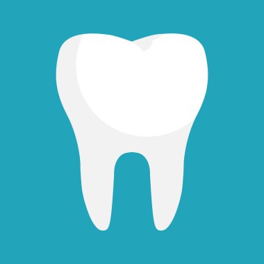 Vektör çizim. Sağlıklı diş simgesi.