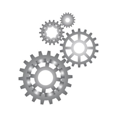 Dişliler, trundles ve cogwheels, makine mekanizması. Vektör arka plan