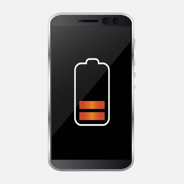 Smartphone Com Indicadores Nível Carga Bateria Isolados Segundo Plano Ilustração —  Vetores de Stock