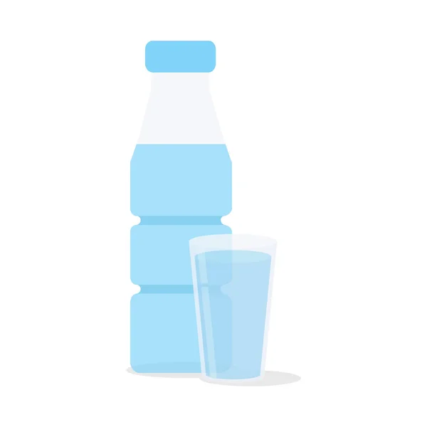 Glas Wasser Ikone Isoliert Vektorillustration — Stockvektor