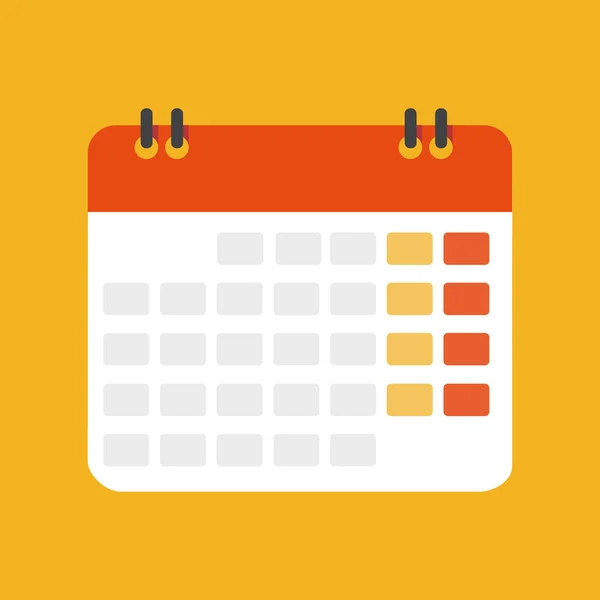 Vector Calendário Ícone Plano Isolado — Vetor de Stock