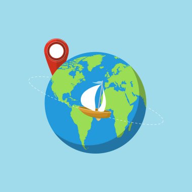 Seyahat nesneler. Tatil kavramı. Vektör çizim