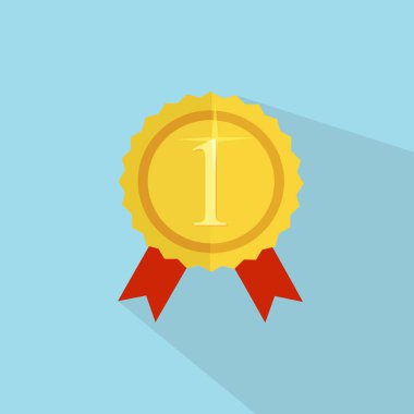 Altın ödül kazanan simgesi. Vektör çizim