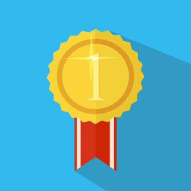 Altın ödül kazanan simgesi. Vektör çizim