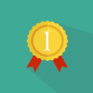 Altın ödül kazanan simgesi. Vektör çizim