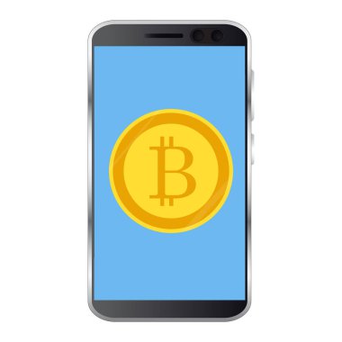Cryptocurrency kavramı. İşadamı araştırma bitcoins. Vektör çizim