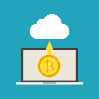 Cryptocurrency kavramı. İşadamı araştırma bitcoins. Vektör çizim