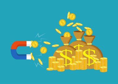 Bağış toplama kavramı, finansal güvenlik ve yatırım. Vektör simgesi