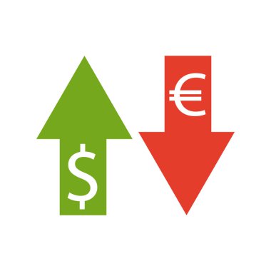 Para para dönüştürmek, kutsal kişilerin resmi. Euro ve dolar para birimi. Vektör