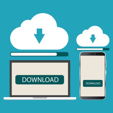 Bulut hesap yapmak teknoloji kavramı. Ağ yapılandırması. Vektör çizim