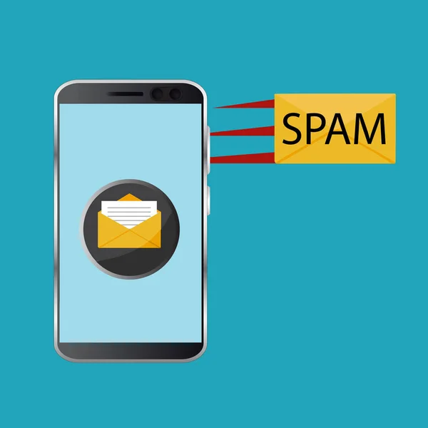 Mensagem Spam Atenção Conceito Dados Spam Ilustração Vetorial —  Vetores de Stock