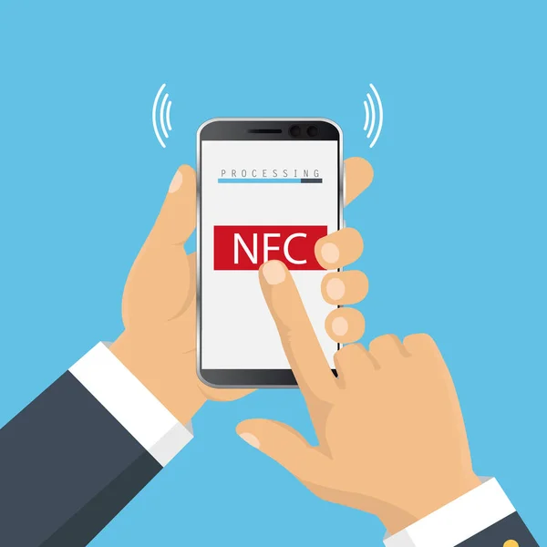 Nfc Touch Platby Koncept Vektorové Ikony — Stockový vektor