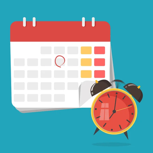 Ημερομηνία Και Ώρα Στο Εικονίδιο Συναγερμών Και Ημερολογίων Διάνυσμα — Διανυσματικό Αρχείο