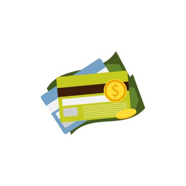 Kart kavramı indirim. Vektör çizim.