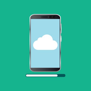 Bulut hesap yapmak teknoloji kavramı. Ağ yapılandırması. Vektör çizim